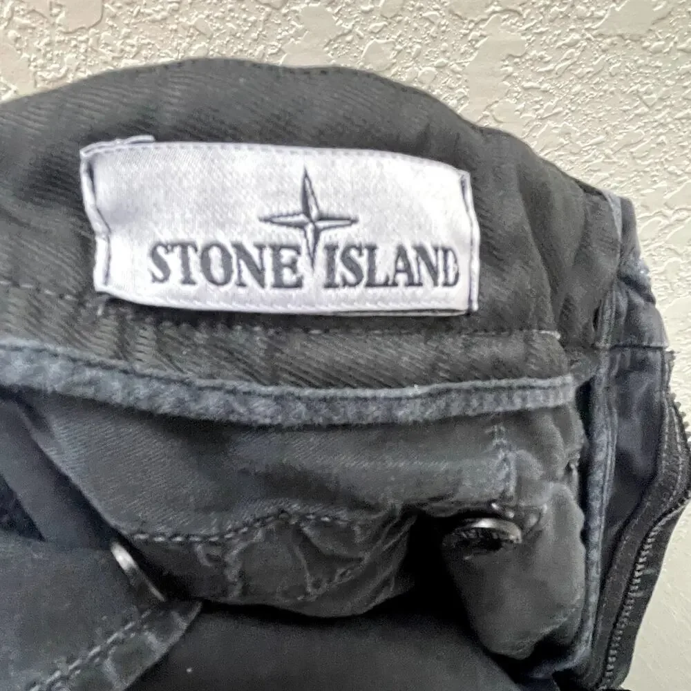 Stone Island Type SL Cargo Pants Mens W31 Black 7115315L1 Compass Patch